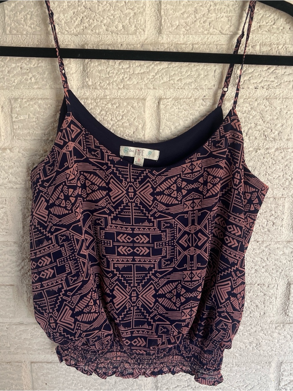 love, Fire Navy & Dusty Rose Geometric Print Cami
